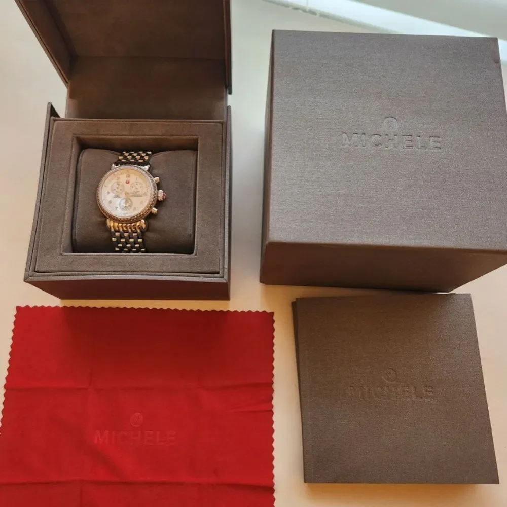 Michele csx diamond chronograph watch